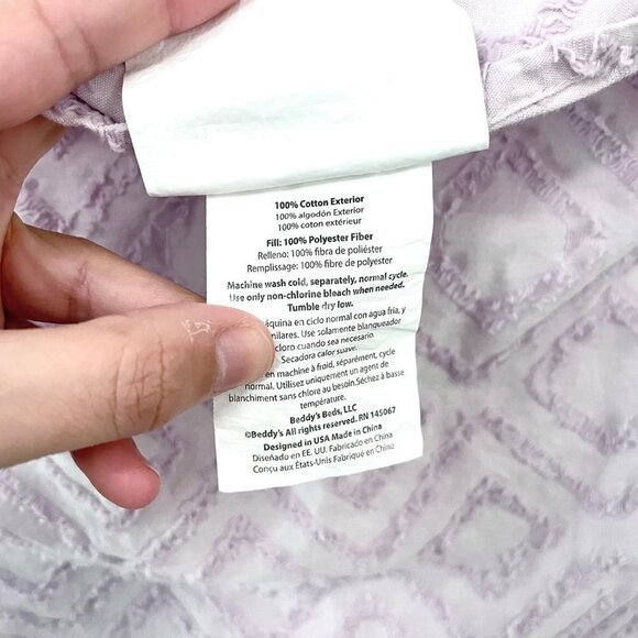 Beddy’s Olivia Luxe Textured Diamond Sham in Purple Standard - Picture 6 of 6